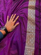 Wine Purple 100% Pure Banarasi Katan Silk Saree
