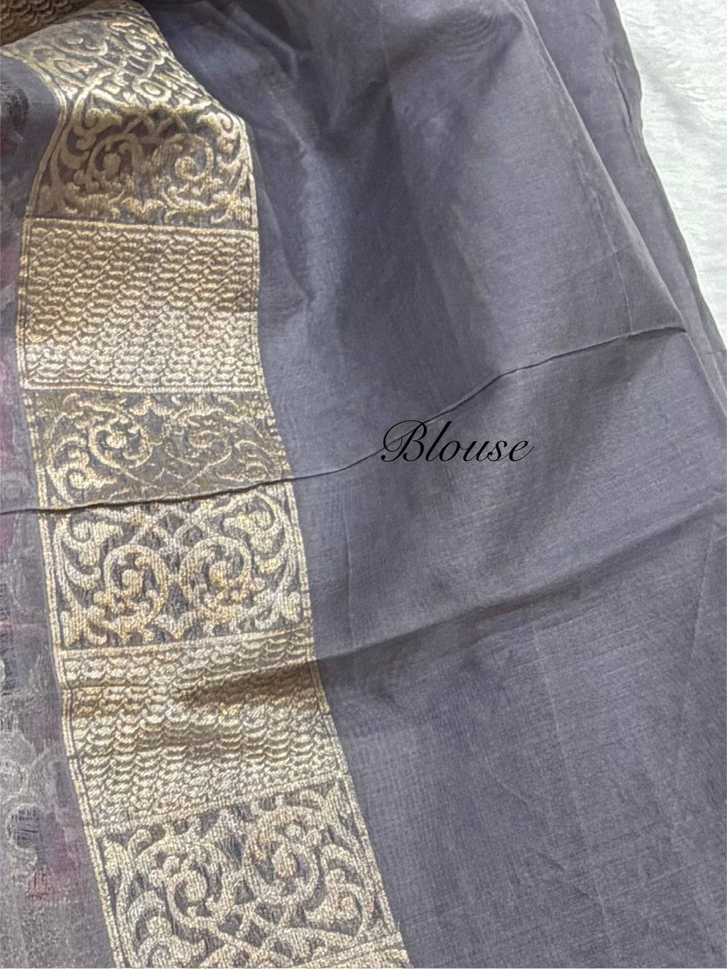Light Grey Pure Handloom Banarasi Ektara Kora Jamdani Saree