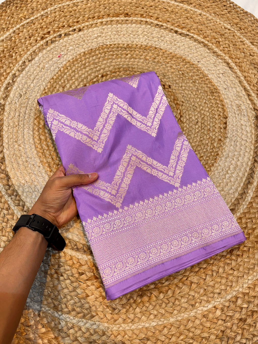 Lavender 100% Pure Banarasi Katan Silk Saree