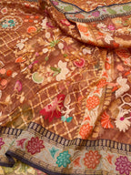 Cheeku Ektara Banarasi Kora Jamdani Saree