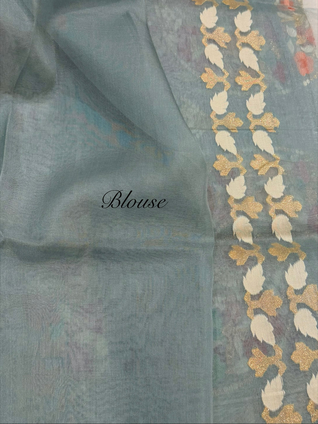 Prebook | Powder Blue Pure Handloom Banarasi Ektara Kora Jamdani Saree