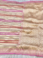 Light Baby Pink 100% Pure Banarasi Khaddi Georgette RANGKAAT Saree