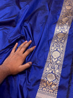 Royal Blue 100% Pure Banarasi Katan Silk Meenakari Saree