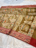 Prebook | Mehendi Green 100% Pure Ektara Banarasi Kora Jamdani Saree