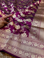 Prebook | Wine Purple 100% Pure Banarasi Katan Silk Saree