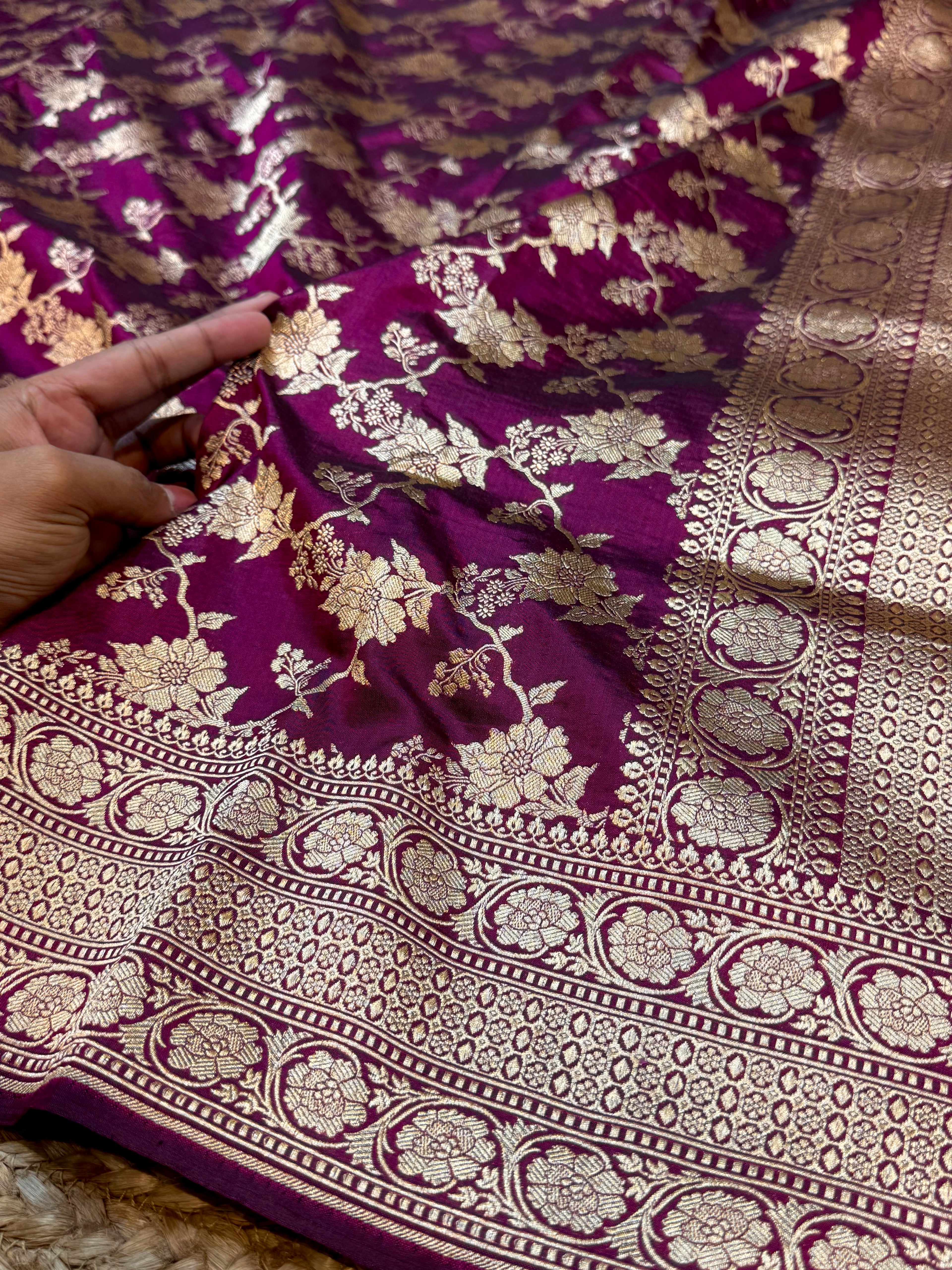Prebook | Wine Purple 100% Pure Banarasi Katan Silk Saree