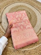 Prebook | Dusty Pink 100% Pure Banarasi Katan Silk Saree