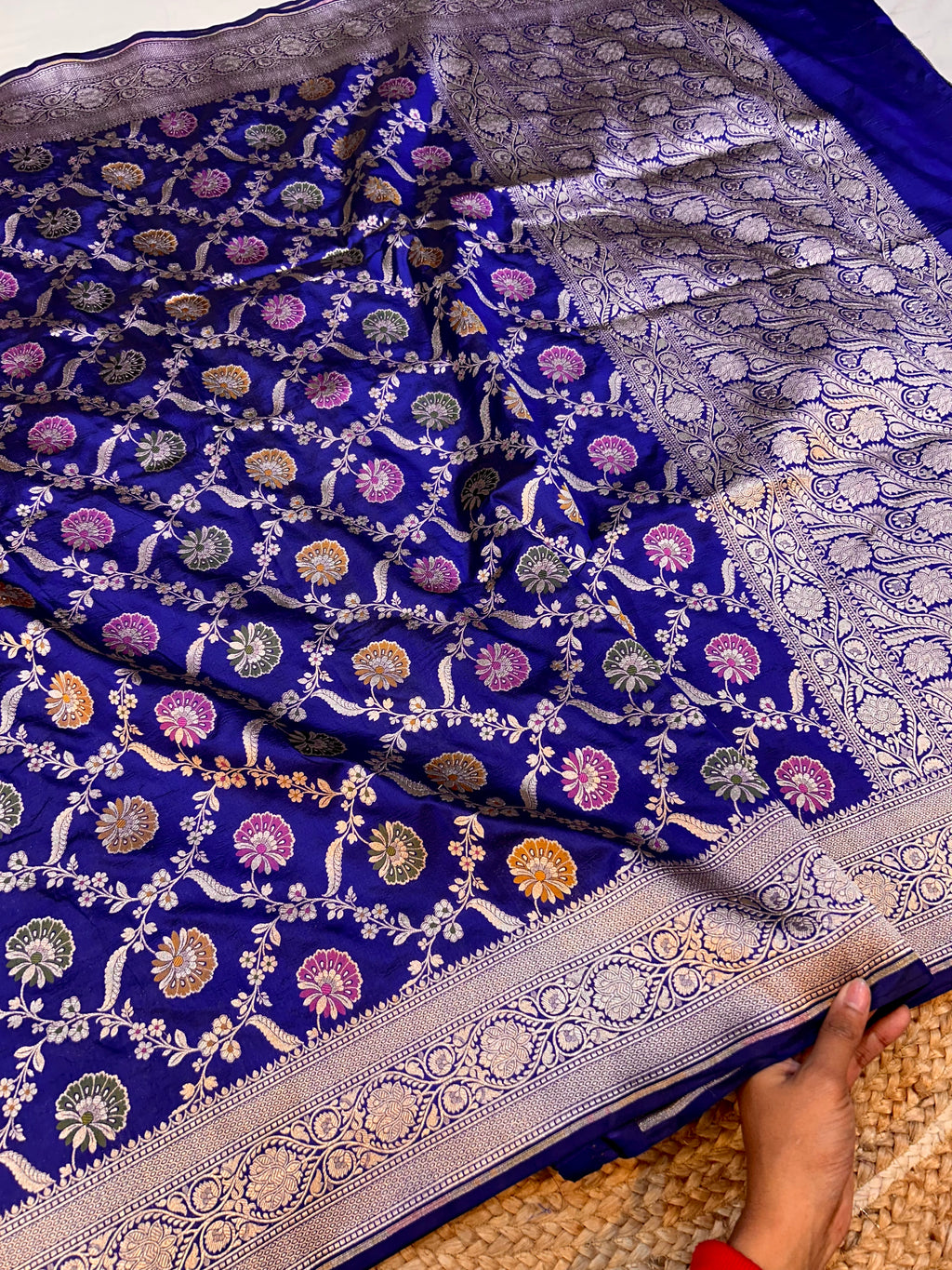 Prebook | Royal Blue 100% Pure Banarasi Katan Silk Meenakari Saree