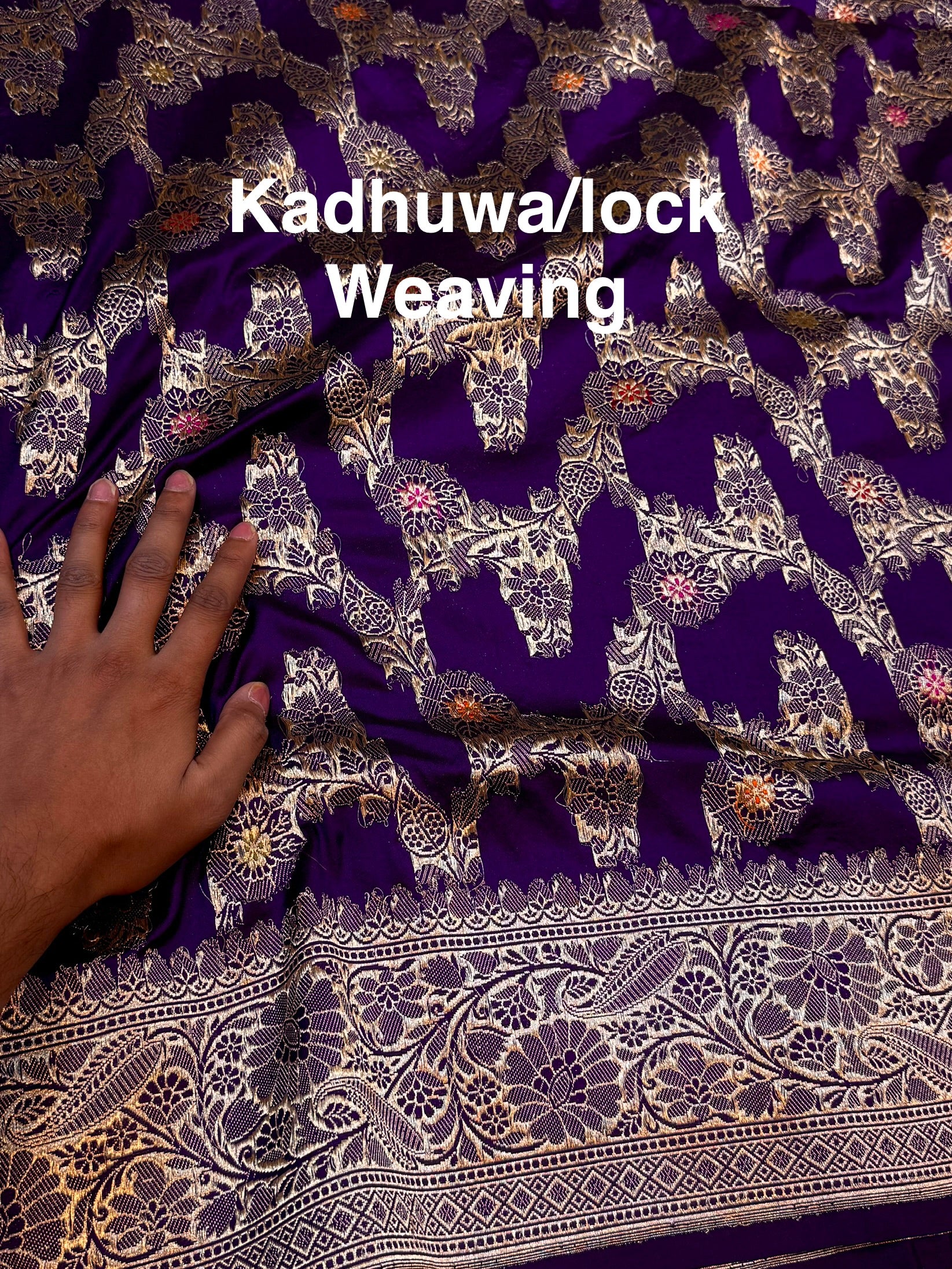 Violet Purple 100% Pure Banarasi Katan Silk Handloom Handwoven Pattu Saree
