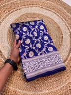 Royal Blue 100% Pure Banarasi Katan Silk Saree