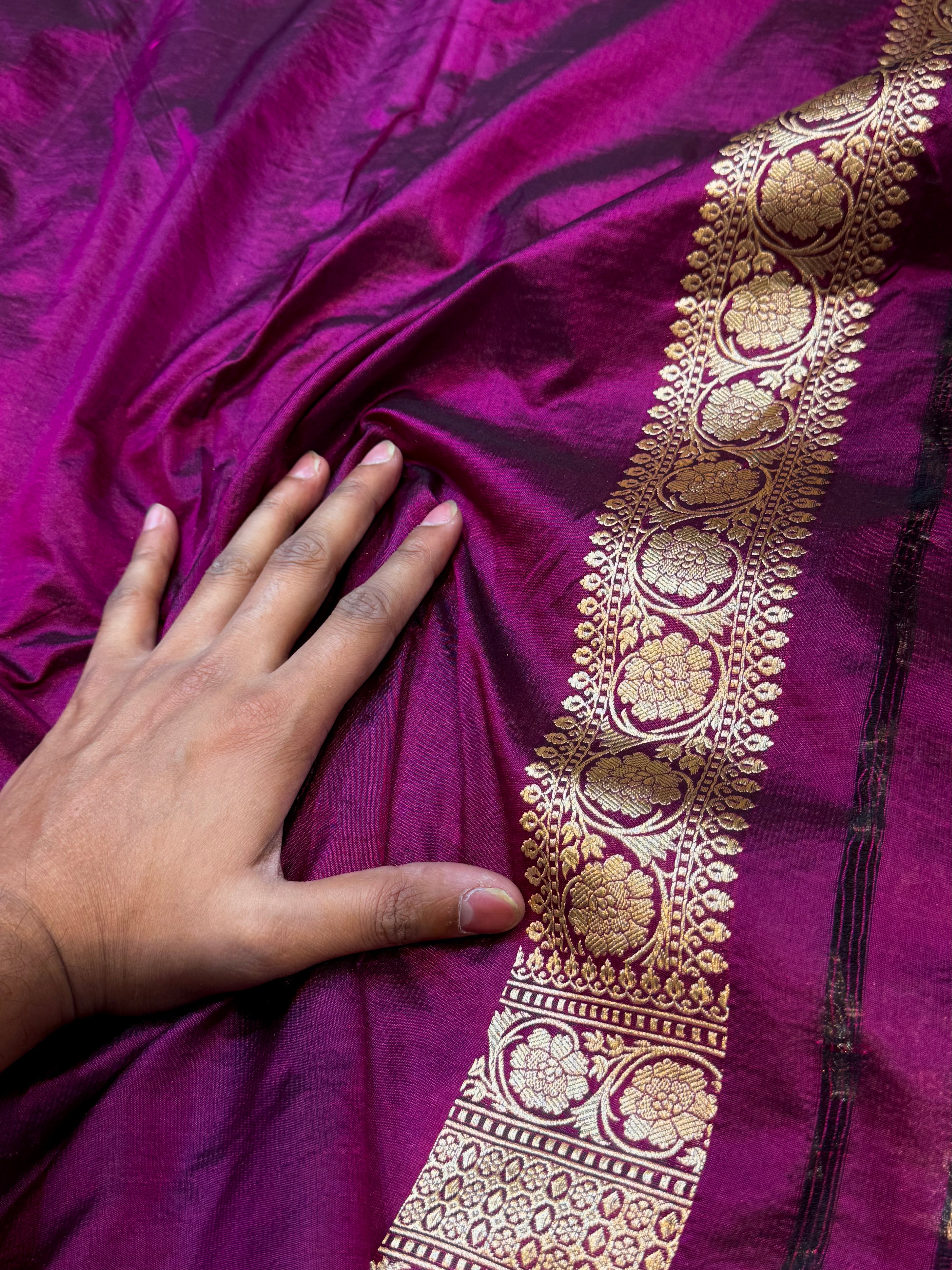 Prebook | Wine Purple 100% Pure Banarasi Katan Silk Saree