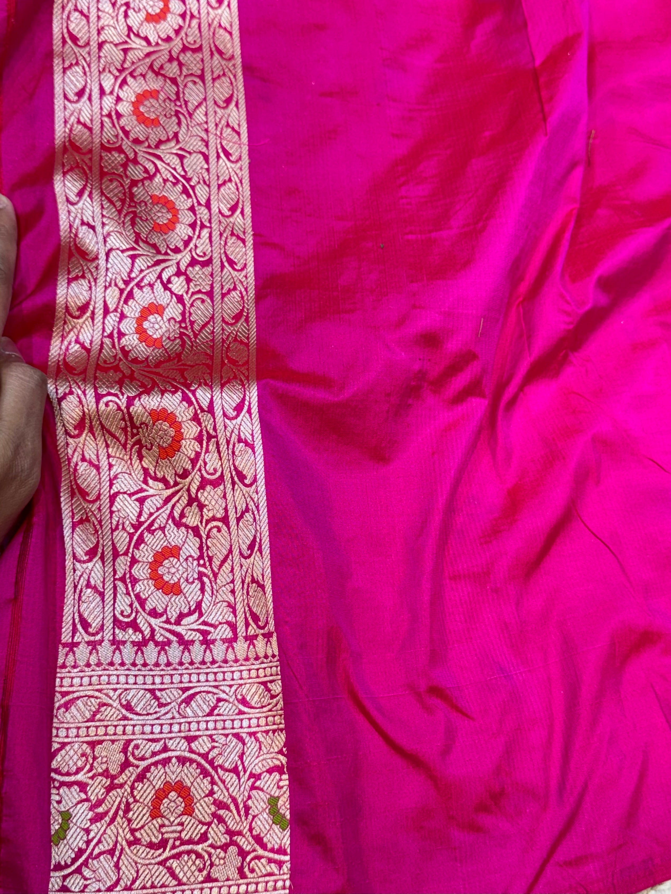 100% Pure Banarasi Katan Silk Meenakari Brocade Saree