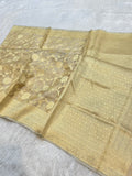 Diamond Golden 100% Pure Tissue Silk Banarasi Partywear Saree