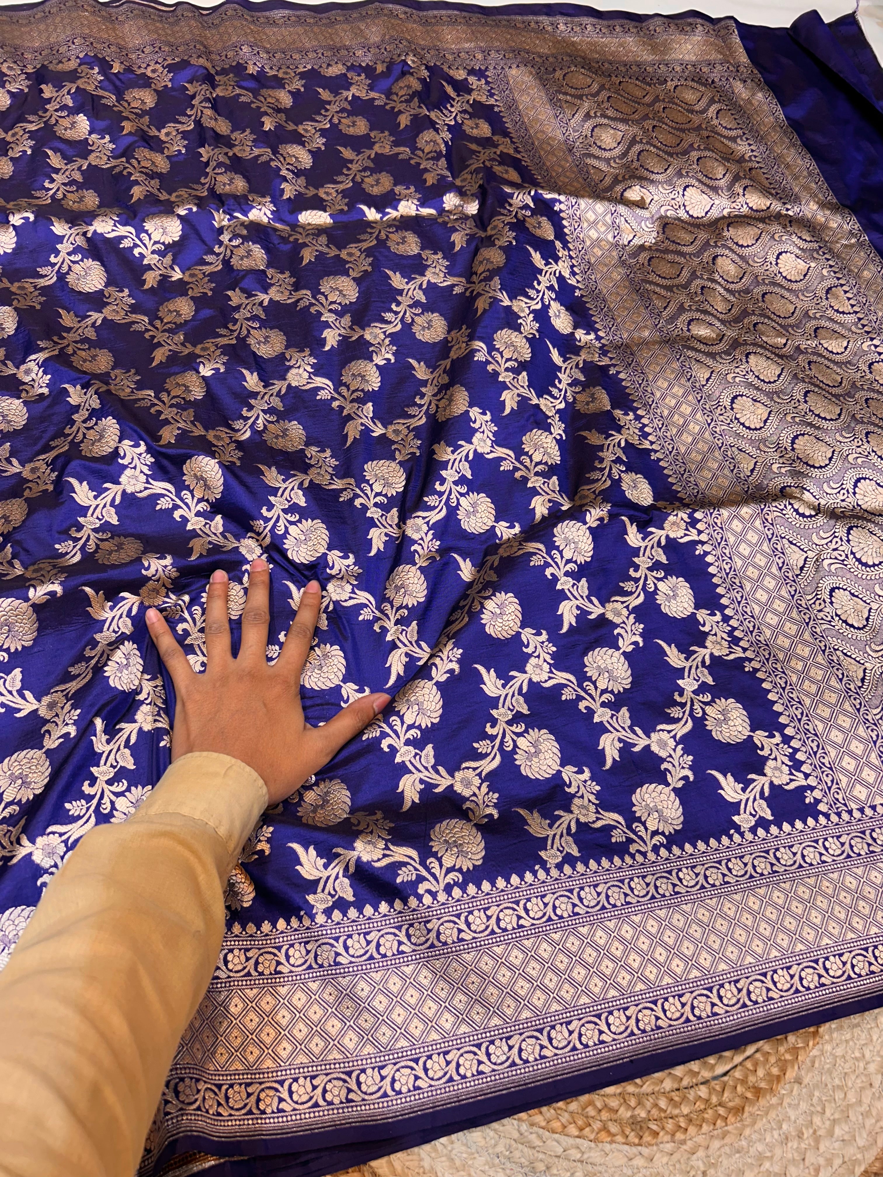 Royal Blue 100% Pure Banarasi Katan Silk Saree