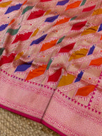 Rani Pink Exclusive Pure Banaras Katan Silk Rangkaat Saree