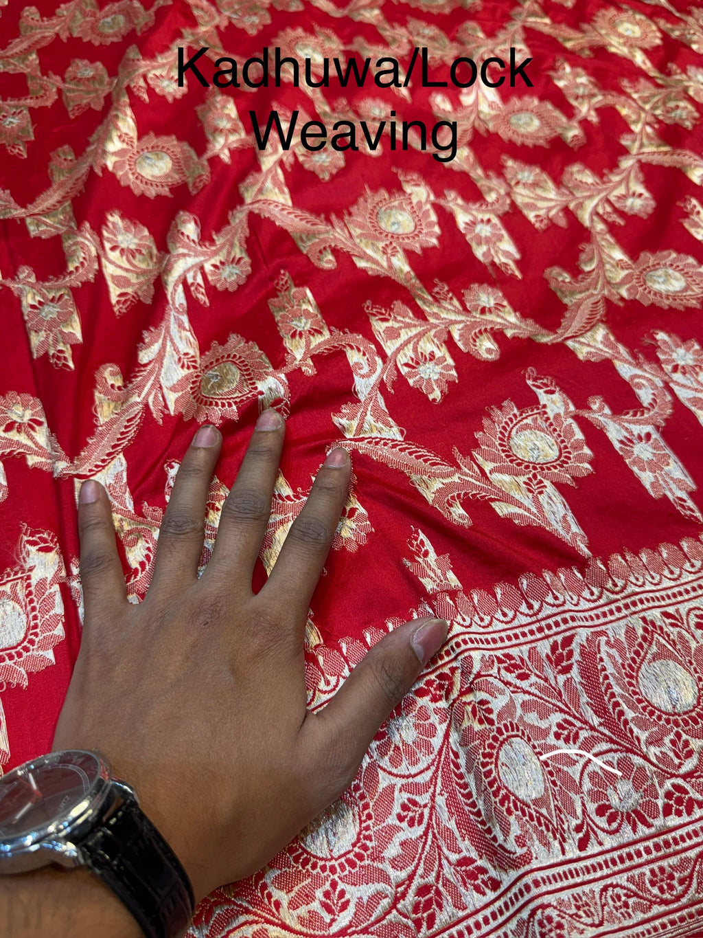 Red 100% Pure Banarasi Katan Silk Handloom Handwoven Pattu Saree