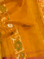 Mustard Pure Banarasi Ektara Kora Jamdani Saree