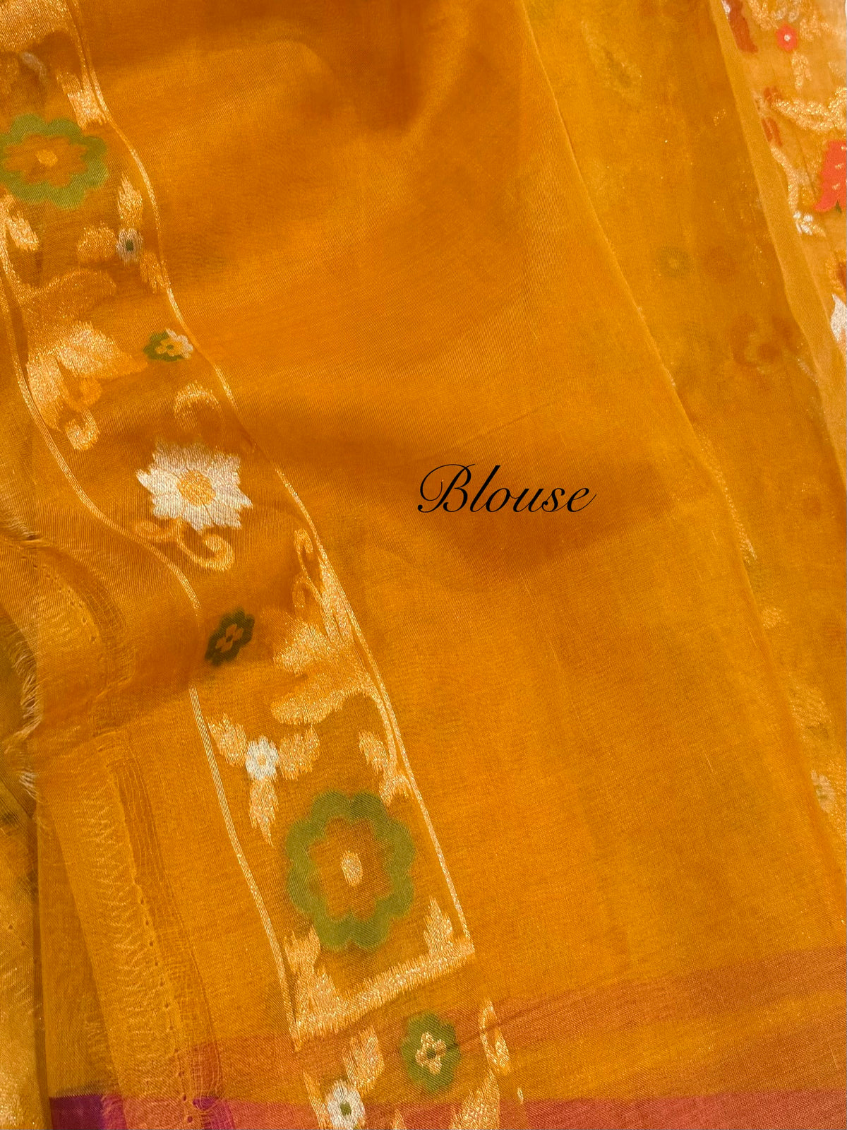 Mustard Pure Banarasi Ektara Kora Jamdani Saree