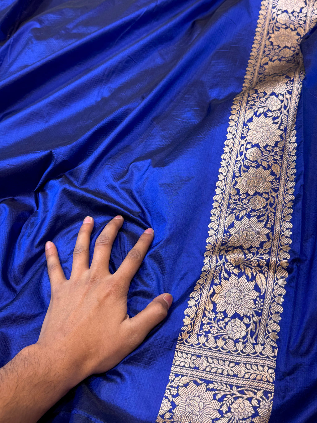 Royal Blue 100% Pure Banarasi Katan Silk Saree