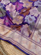 Prebook | Dual Shade Purple Exclusive Pure Banaras Katan Silk Rangkaat Saree