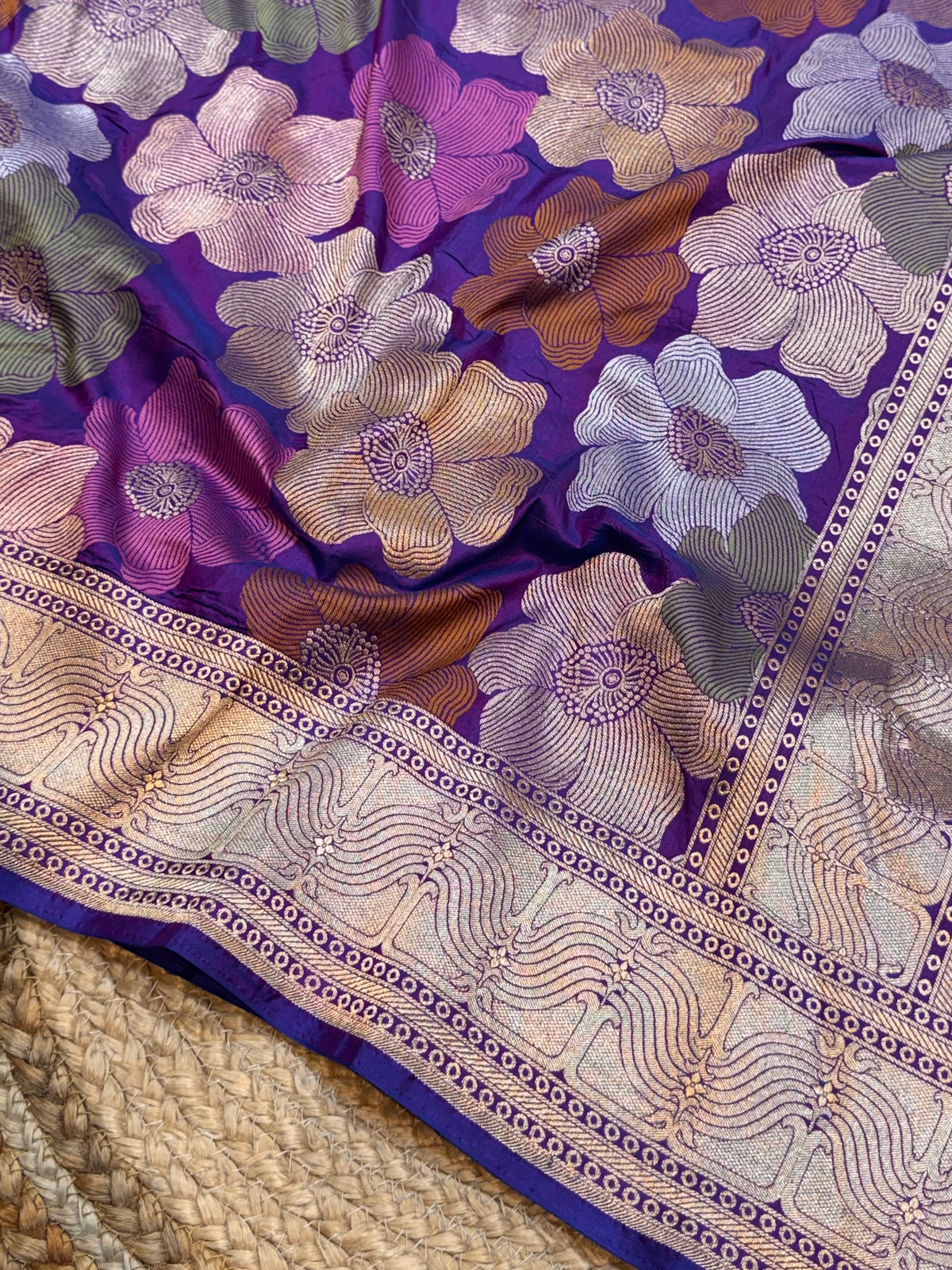 Prebook | Dual Shade Purple Exclusive Pure Banaras Katan Silk Rangkaat Saree