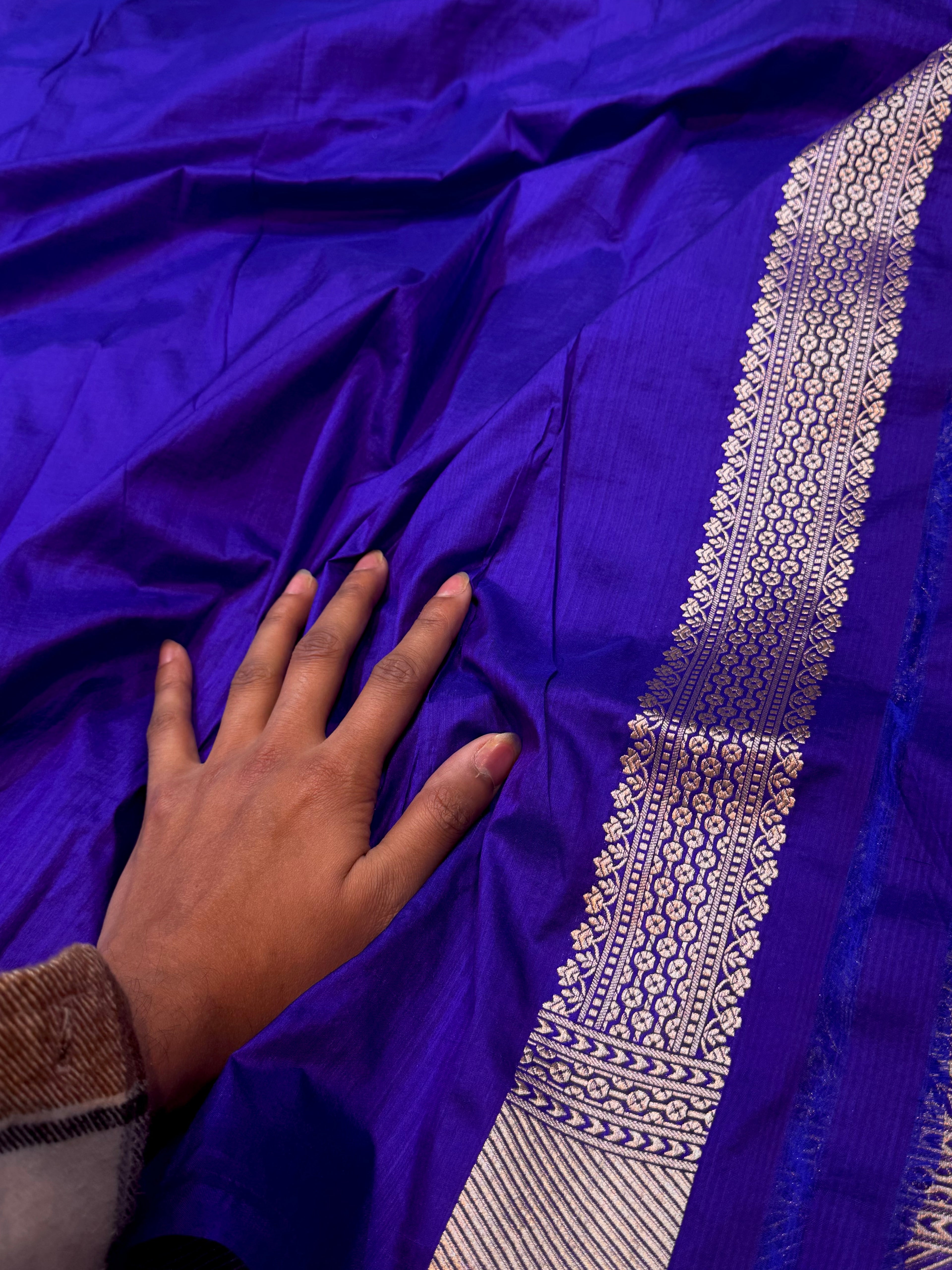 Prebook | Royal Blue 100% Pure Banarasi Katan Silk Brocade Saree