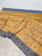 Diamond Golden 100% Pure Ektara Banarasi Tissue Jamdani Saree