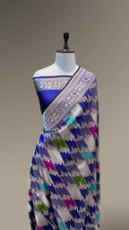 Royal Blue Exclusive Pure Banarasi Katan Silk Rangkaat Saree