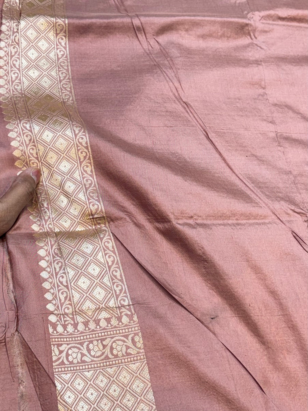 Beige 100% Pure Banarasi Katan Silk Meenakari Saree
