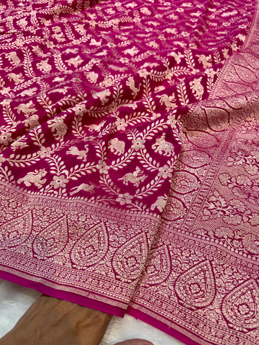 100% Pure Khaddi Georgette SHIKARGAH Saree