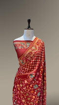 Maroon 100% Pure Ektara Banarasi Cotton Jamdani Saree