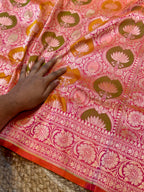 Prebook | Dual Shade Pink Exclusive Pure Banaras Katan Silk Rangkaat Saree