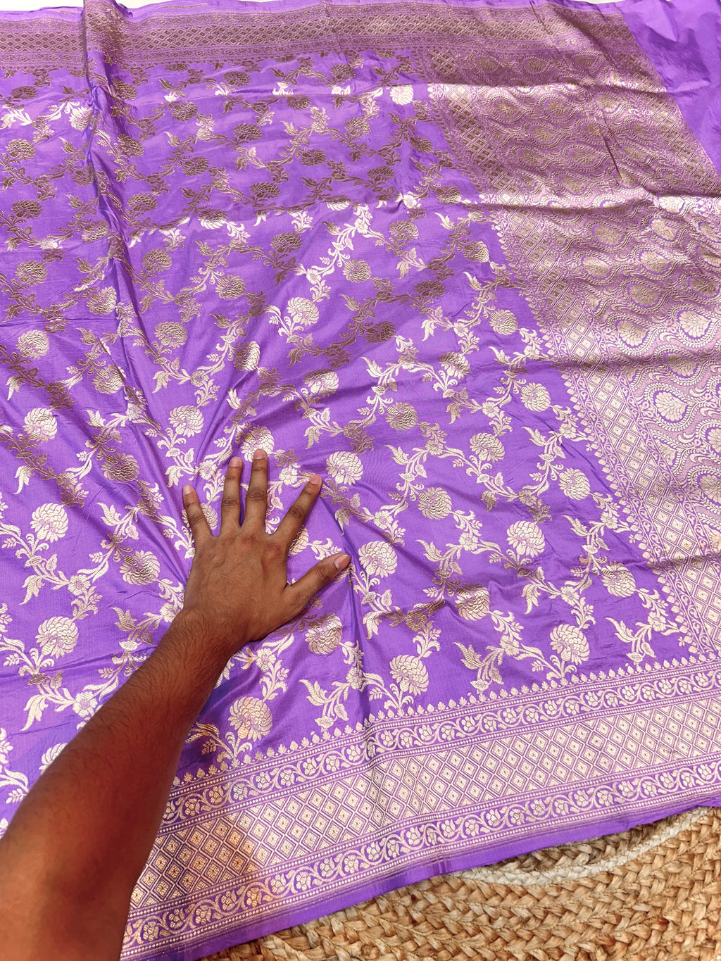 Lavender 100% Pure Banarasi Katan Silk Saree