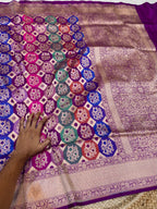 Deep Purple 100% Exclusive Pure Banaras Katan Silk Rangkaat Saree
