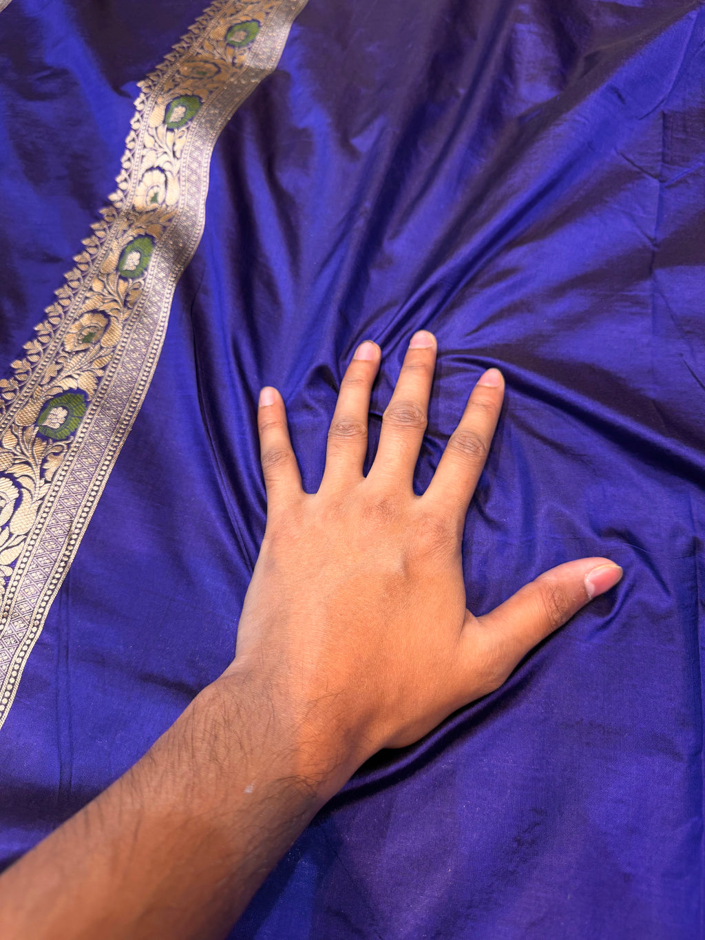 Royal Blue Pure Banarasi Katan Silk Meenakari Saree