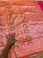 Prebook | Dual Shade Pink Exclusive Pure Banaras Katan Silk Rangkaat Saree
