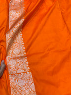 Fanta Orange 100% Pure Banarasi Katan Silk Meenakari Saree