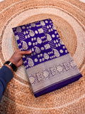 Royal Blue 100% Pure Banarasi Katan Silk Saree