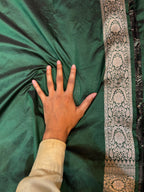Bottle Green 100% Pure Banarasi Katan Silk Saree
