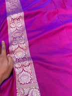 Dual Shade Purple 100% Pure Banarasi Katan Silk Saree