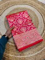 Dual Shade Pink 100% Pure Banarasi Katan Silk Meenakari Saree