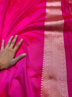 Prebook | Rani Pink 100% Pure Banarasi Katan Silk Saree