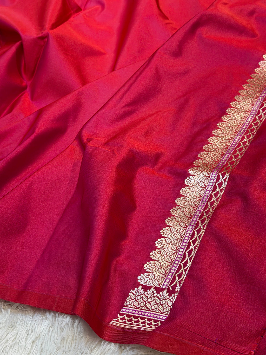 Hot Pink Banarasi Soft Mashru Silk Partywear Saree