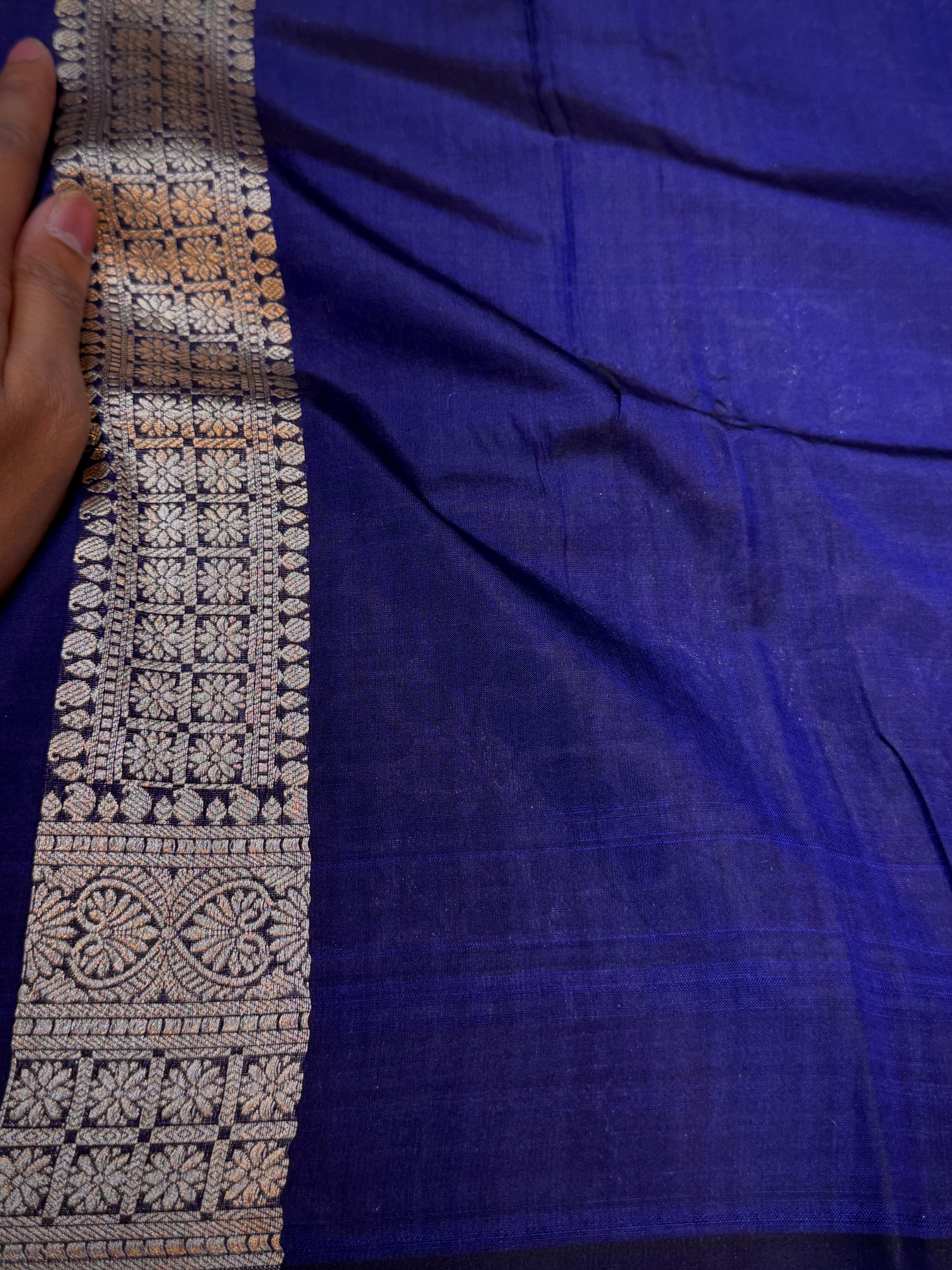Royal Blue 100% Pure Banarasi Katan Silk Brocade Saree