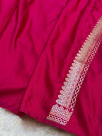 Rani Pink Banarasi Soft Mashru Silk Partywear Saree