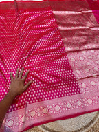 Prebook | Rani Pink 100% Pure Banarasi Katan Silk Saree
