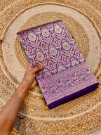 Violet Purple 100% Pure Banarasi Katan Silk Meenakari Brocade Saree