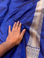 Prebook | Royal Blue 100% Pure Banarasi Katan Silk Meenakari Saree