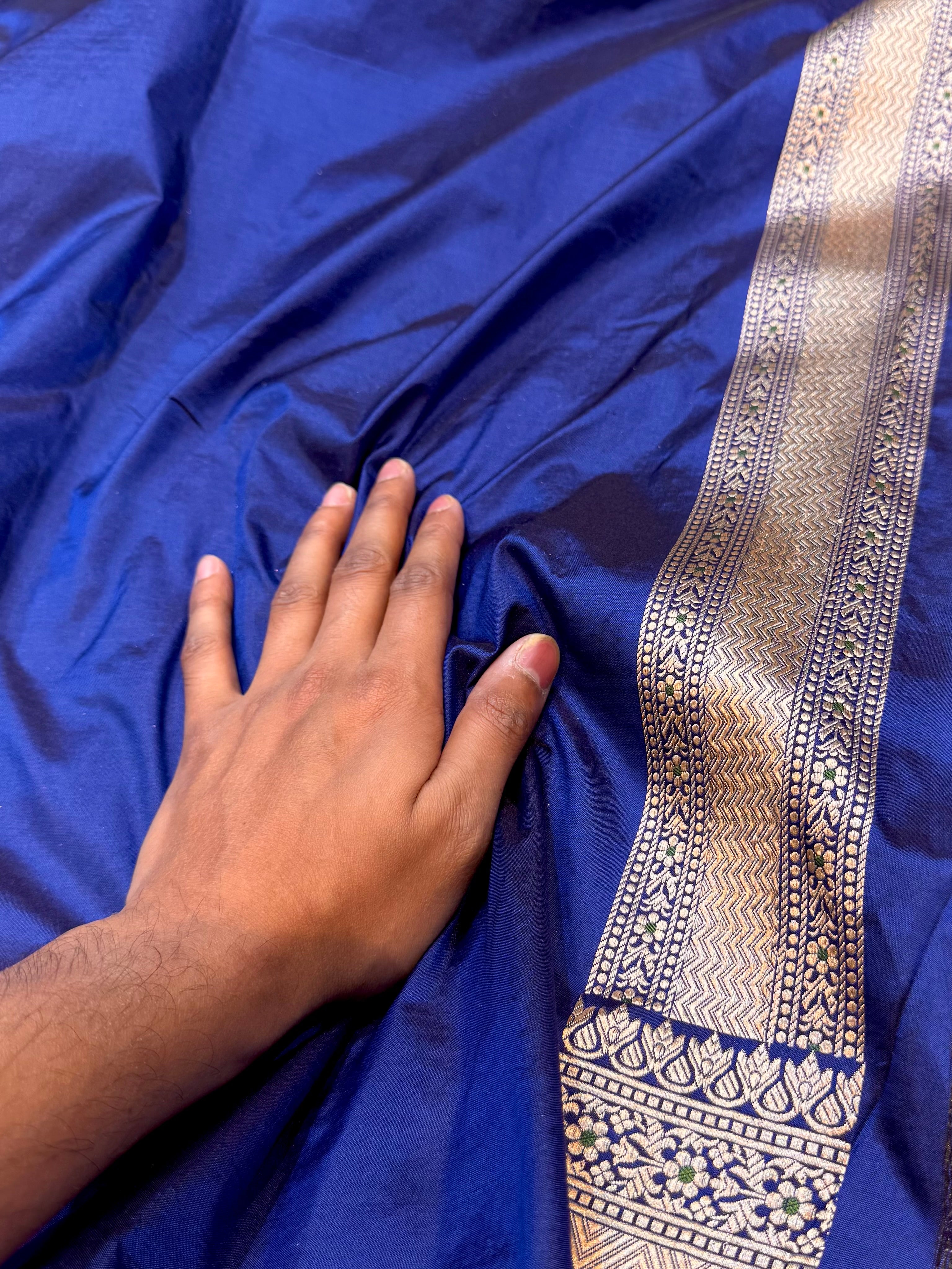 Prebook | Royal Blue 100% Pure Banarasi Katan Silk Meenakari Saree