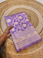 Prebook | Lavender 100% Pure Banarasi Katan Silk Saree
